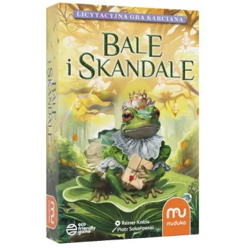 pudełko gry Bale i skandale z kolorową ilustracją balu