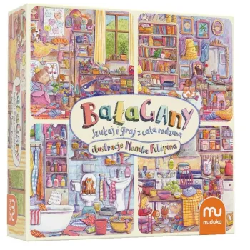 gra planszowa Bałagany MUDUKO z dużą planszą z puzzli i zadaniami