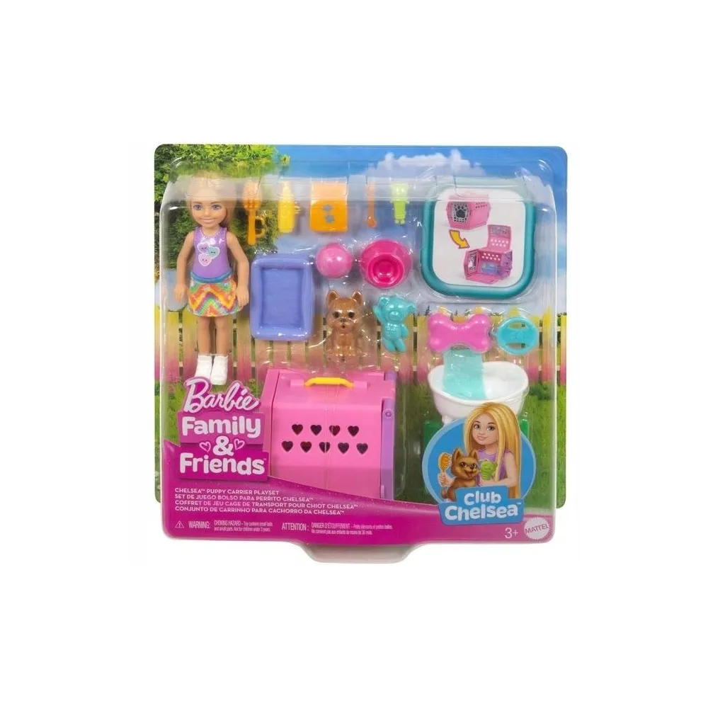 Barbie Chelsea Transporter dla pieska z miniaturowym pieskiem i akcesoriami