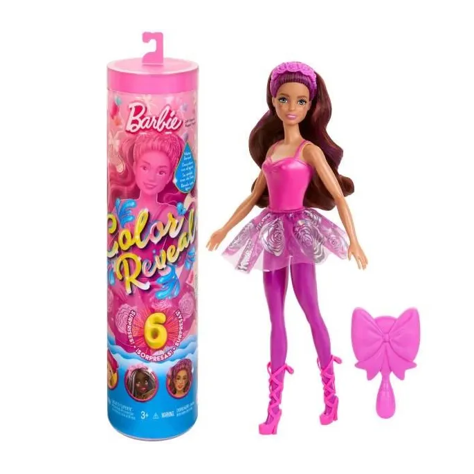 Barbie Color Reveal Baletnica z baletowymi akcesoriami i kolorowymi włosami