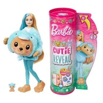 Barbie Color Reveal w kostiumie misia i delfina na białym tle