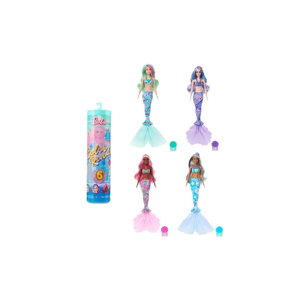 Barbie Color Reveal Morskie syrenki z akcesoriami i kolorowymi włosami