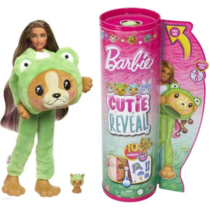 Barbie Color Reveal w kostiumie pieska i żaby z akcesoriami do zabawy