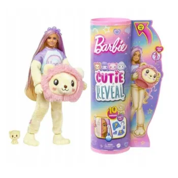 Barbie Cutie Reveal w kostiumie żółtego lwa z akcesoriami i lwiątkiem