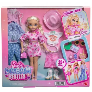 Barbie Dream Besties Malibu Festiwalowe stylizacje z akcesoriami i letnim ubiorem