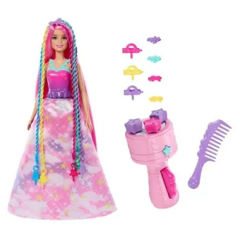 Barbie Dreamtopia Księżniczka Zakręcone pasemka z kolorowymi akcesoriami