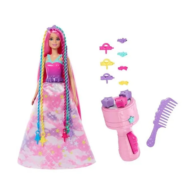 Barbie Dreamtopia Księżniczka Zakręcone pasemka z kolorowymi akcesoriami