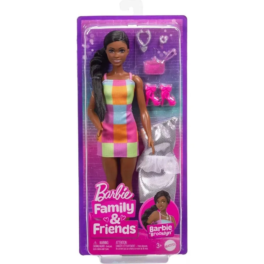 Lalka Barbie Family&Friends Brooklyn JBF42 w modnej stylizacji z akcesoriami