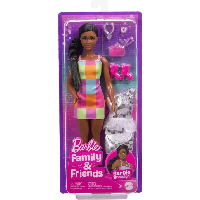 Lalka Barbie Family&Friends Brooklyn JBF42 w modnej stylizacji z akcesoriami
