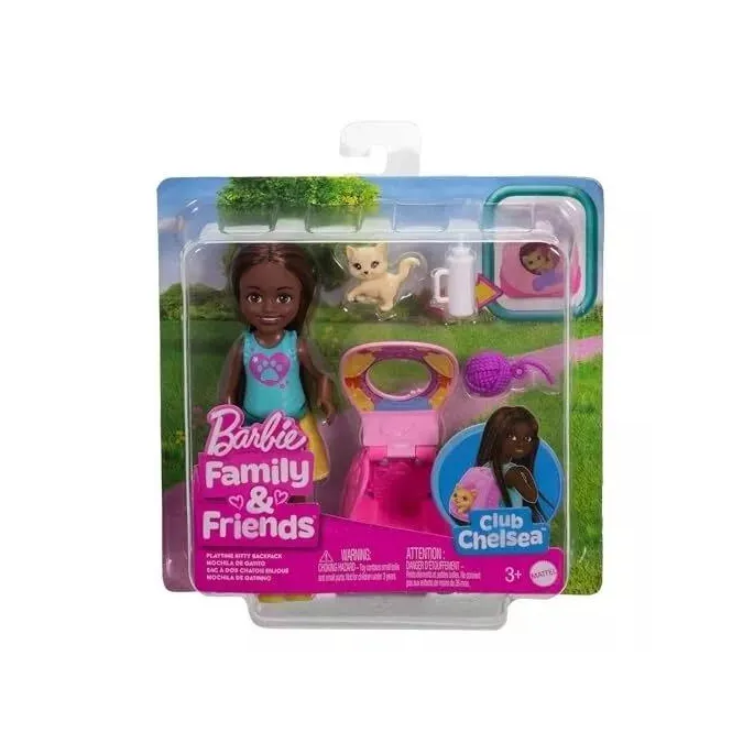Lalka Chelsea z kotkiem i akcesoriami z zestawu Barbie Family&Friends Klub Chelsea