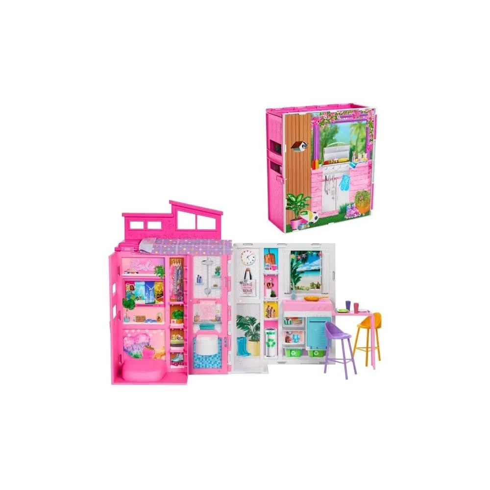 Barbie Fashionistas Przytulny domek HRJ76 z kolorowym wnętrzem i detalami