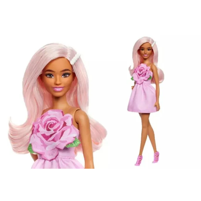 Barbie Fashionistas ubrana w oryginalną sukienkę z modnymi detalami