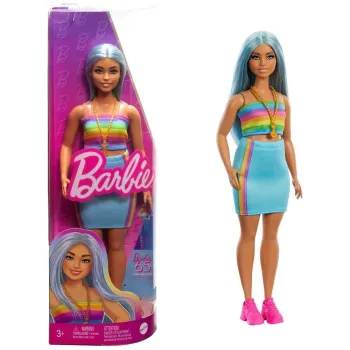 Barbie Fashionistas HRH16 w unikalnym stroju z winylowym opakowaniem