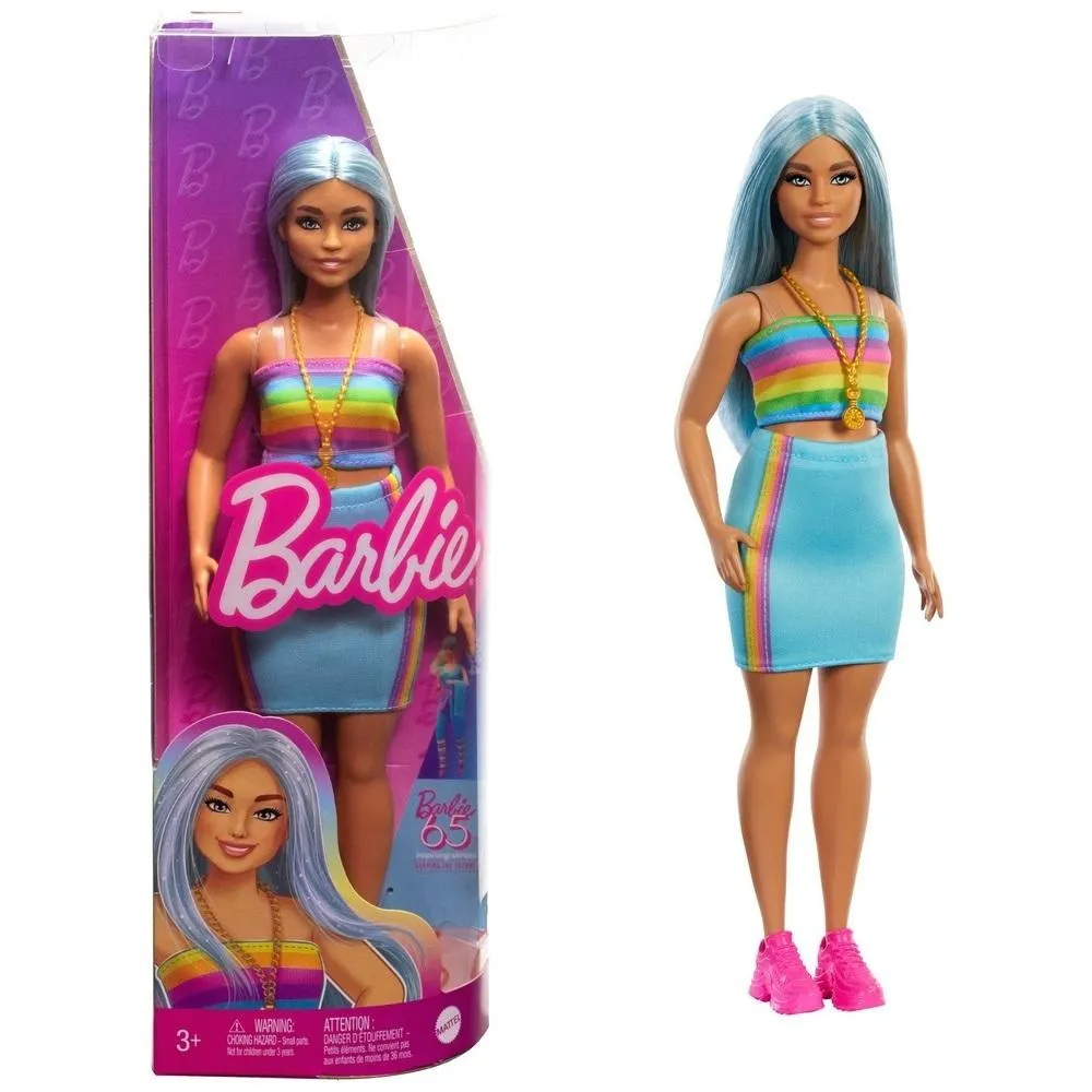 Barbie Fashionistas HRH16 w unikalnym stroju z winylowym opakowaniem