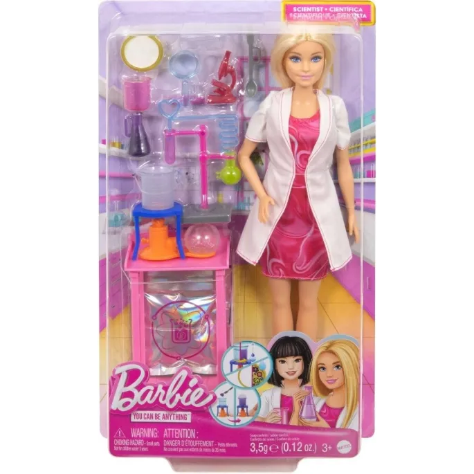 Barbie Kariera Naukowiec w stroju laboratoryjnym z akcesoriami naukowca