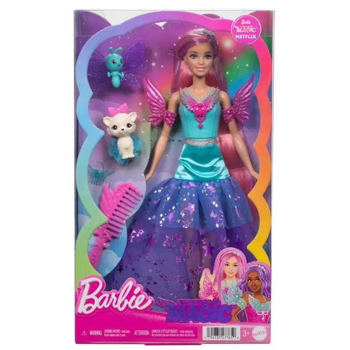 Barbie Magic Lalka filmowa JCW48 z długimi włosami i zwierzątkami