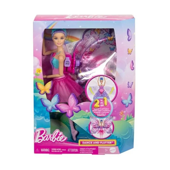 Barbie Motylkowa baletnica z rozłożonymi skrzydłami motyla, detal stylizacji