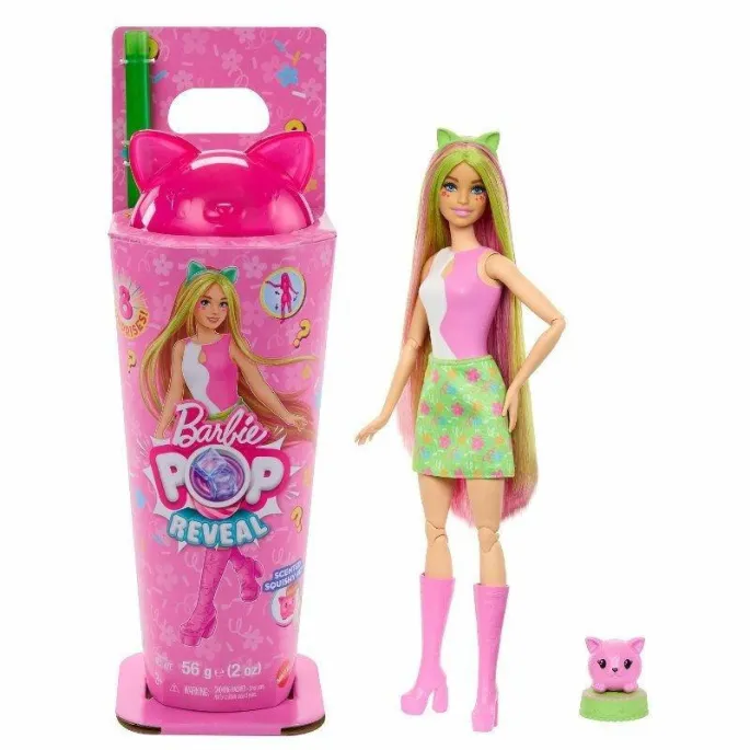 Barbie Pop Reveal JCN88 widoczna w kolorowym opakowaniu z akcesoriami