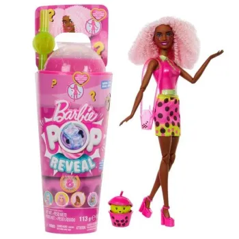 Barbie Pop Reveal Lalka Jagoda Bubble Tea z zestawem akcesoriów i slime