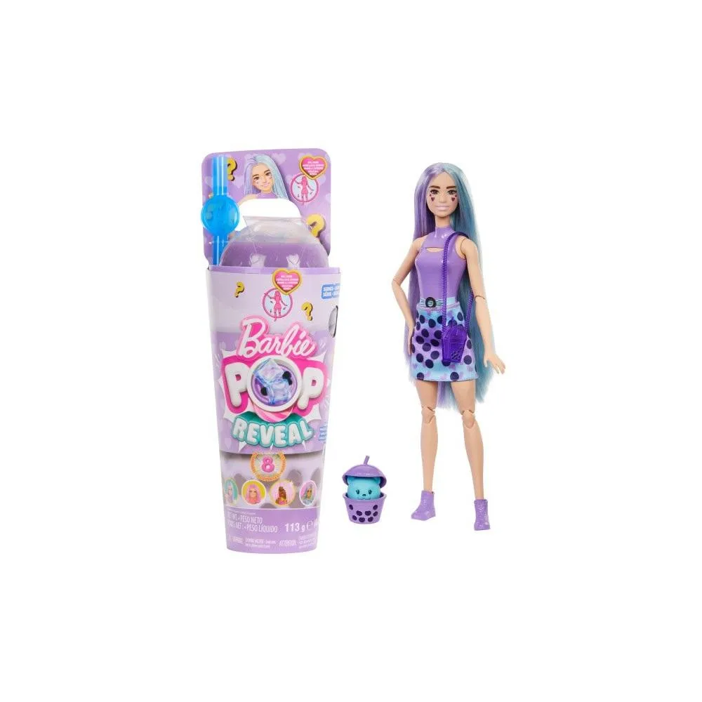 Lalka Barbie Pop Reveal Bubble Mleko Taro z akcesoriami i kolorowymi dodatkami