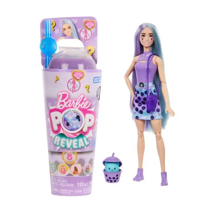 Lalka Barbie Pop Reveal Bubble Mleko Taro z akcesoriami i kolorowymi dodatkami
