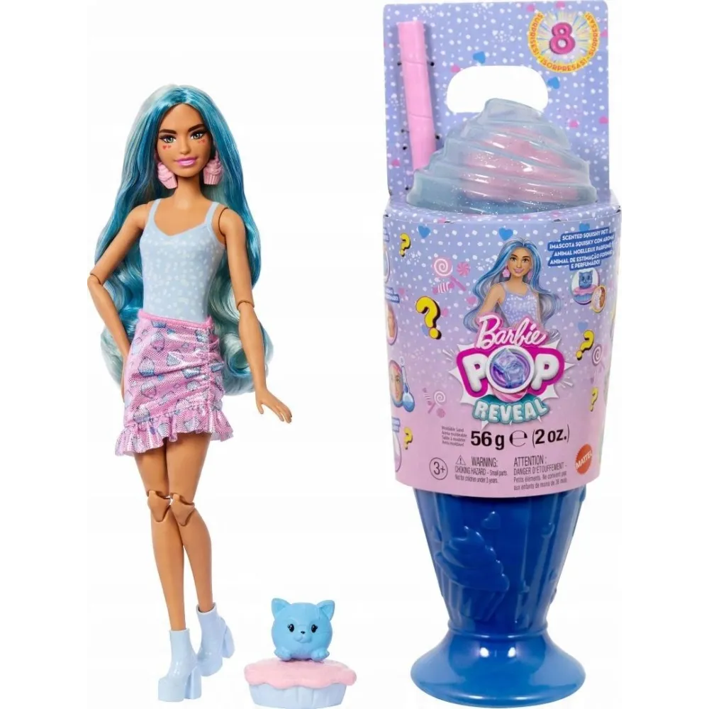Barbie Pop Reveal Stylowy deser w kolorowym opakowaniu nawiązującym do deserów