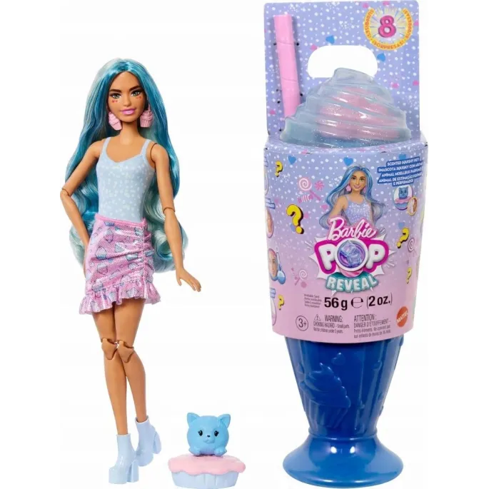 Barbie Pop Reveal Stylowy deser w kolorowym opakowaniu nawiązującym do deserów