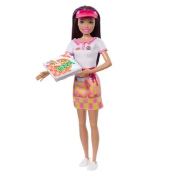Lalka Barbie Skipper z pizzą i pudełkiem na wynos, zestaw do zabawy kulinarnej