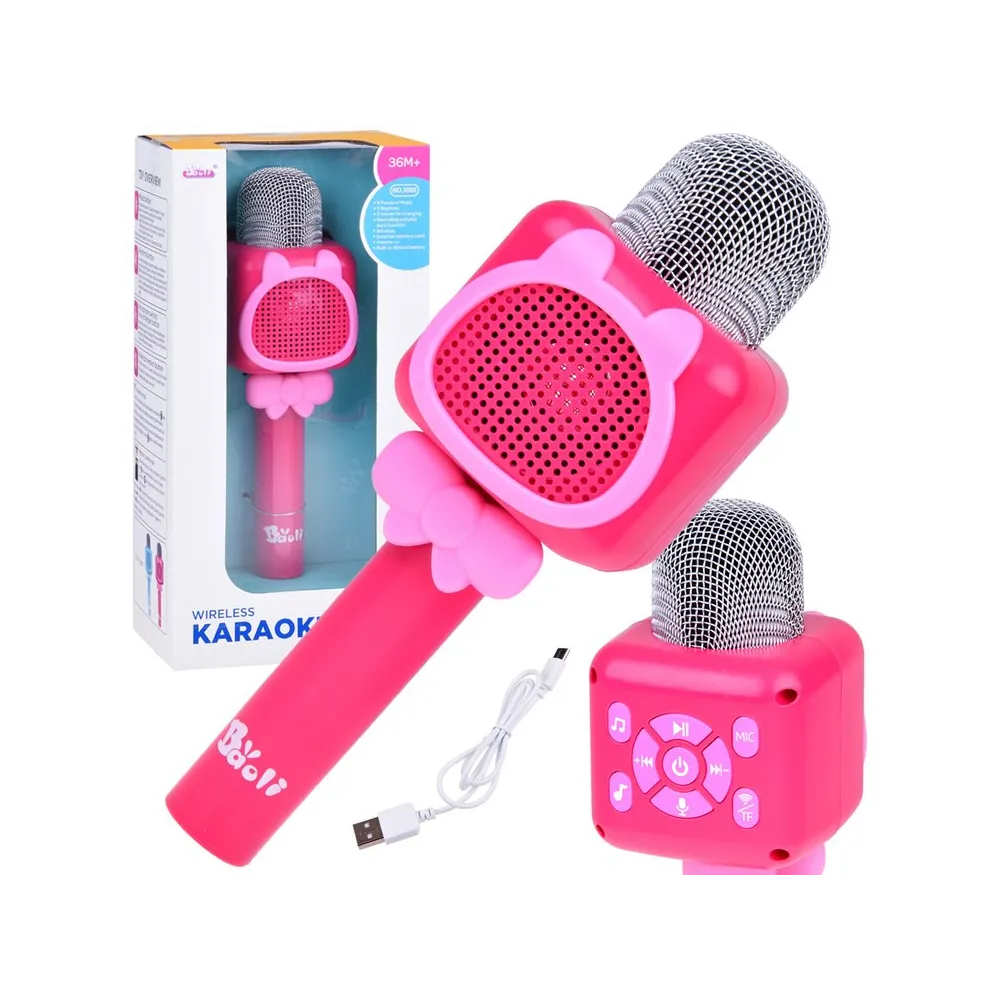 Bezprzewodowy mikrofon karaoke dla dzieci na białym tle