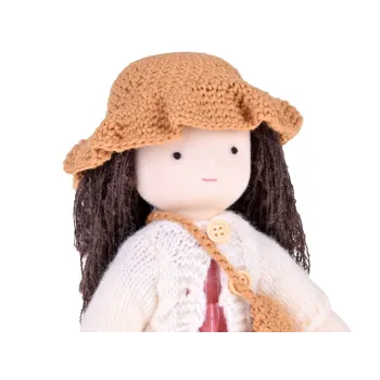 Beżowa Urocza miękka Lalka - minimalistyczna mimika Nauka emocji ZA4996