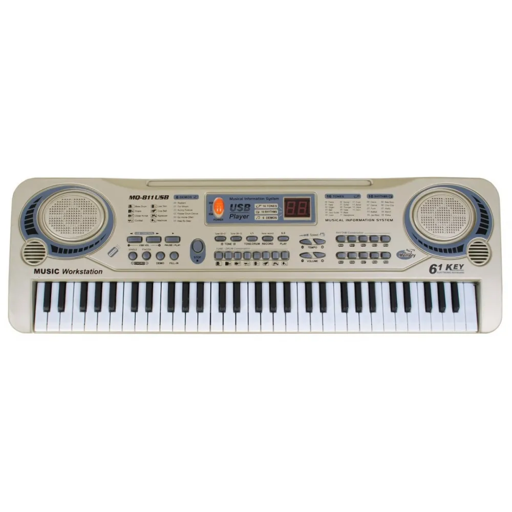 zbliżenie na klawisze keyboardu dziecięcego z wyraźnymi detalami