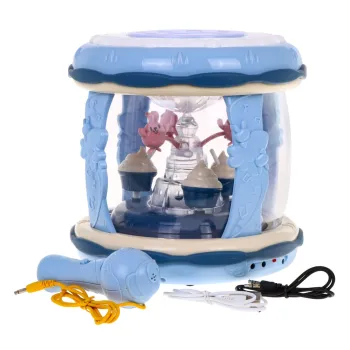 Bębenek z mikrofonem dla dzieci 18m+ Interaktywna multikostka + karuzela + panel dźwiękowy