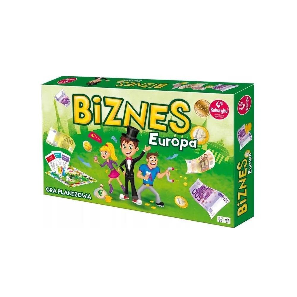 Plansza Biznes Europa z elementami przedstawiającymi europejskie miasta