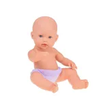 Zbliżenie na twarz lalki noworodka z delikatnie odwzorowanymi rysami