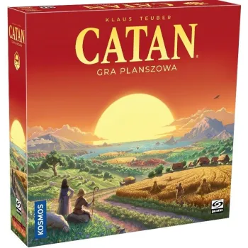 Elementy gry planszowej Catan GALAKTA ułożone na stole
