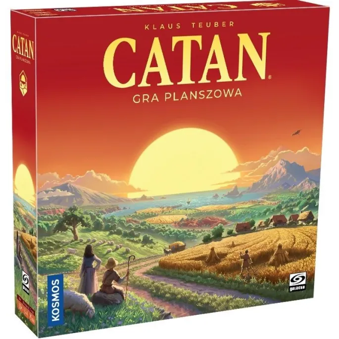 Elementy gry planszowej Catan GALAKTA ułożone na stole