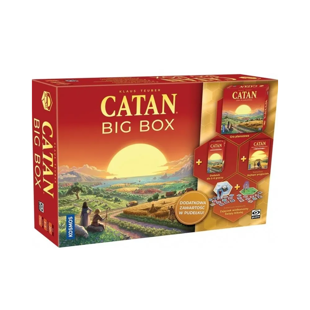 Catan BIG BOX GALAKTA z elementami gry i zestawem scenariuszy tematycznych