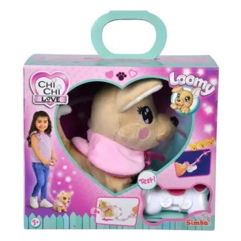 Chi Chi Love Loomy sterowany na świecący kabel w różowej pelerynie z kokardką