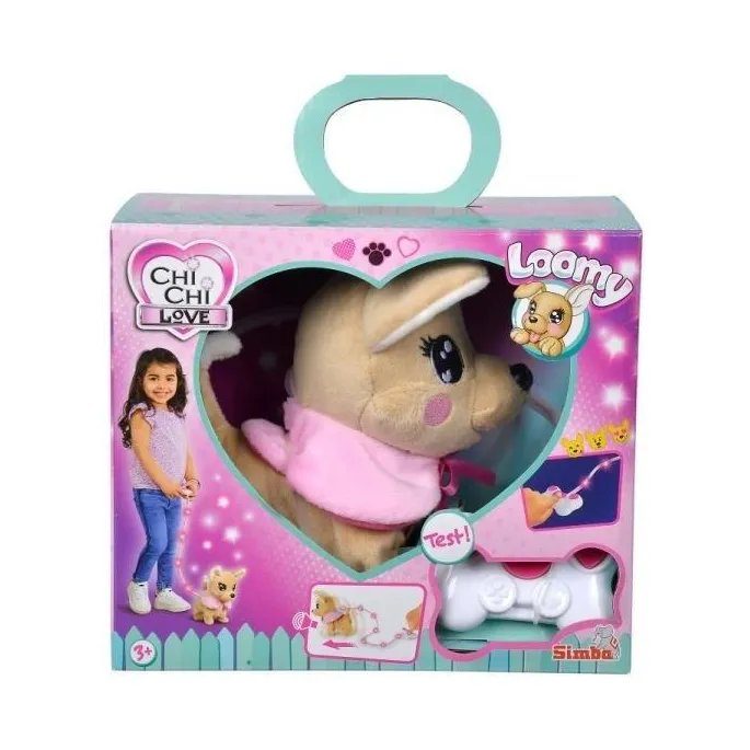 Chi Chi Love Loomy sterowany na świecący kabel w różowej pelerynie z kokardką