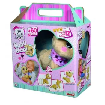 interaktywny piesek Chi Chi Love Baby Boo w ozdobnej apaszce, widok całości