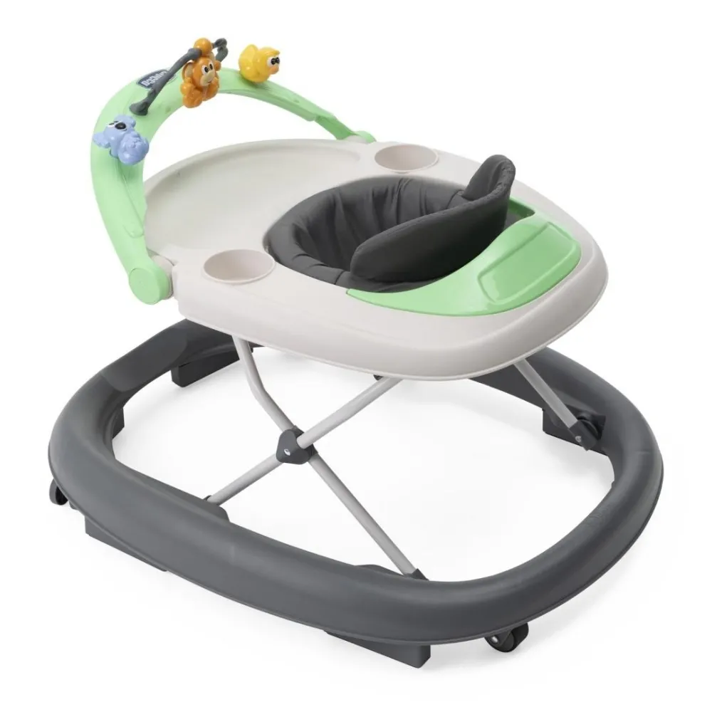 Chodzik Walky Talky Lite grey z regulowanym pałąkiem i kolorowymi zabawkami