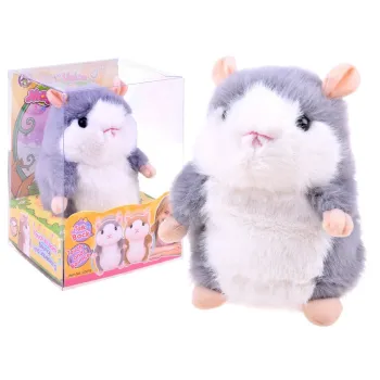 pluszowy interaktywny chomik gadający w pozycji stojącej