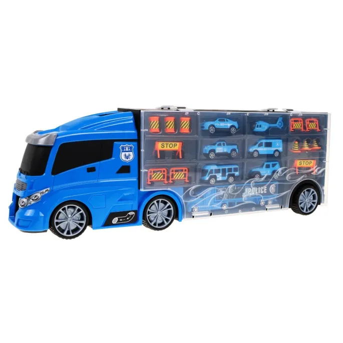 Detal boku ciężarówki z przegródkami na resorówki i większe pojazdy