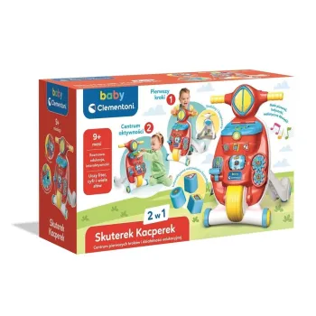 Chodzik edukacyjny Clementoni Baby Skuterek Kacperek widoczny z przodu