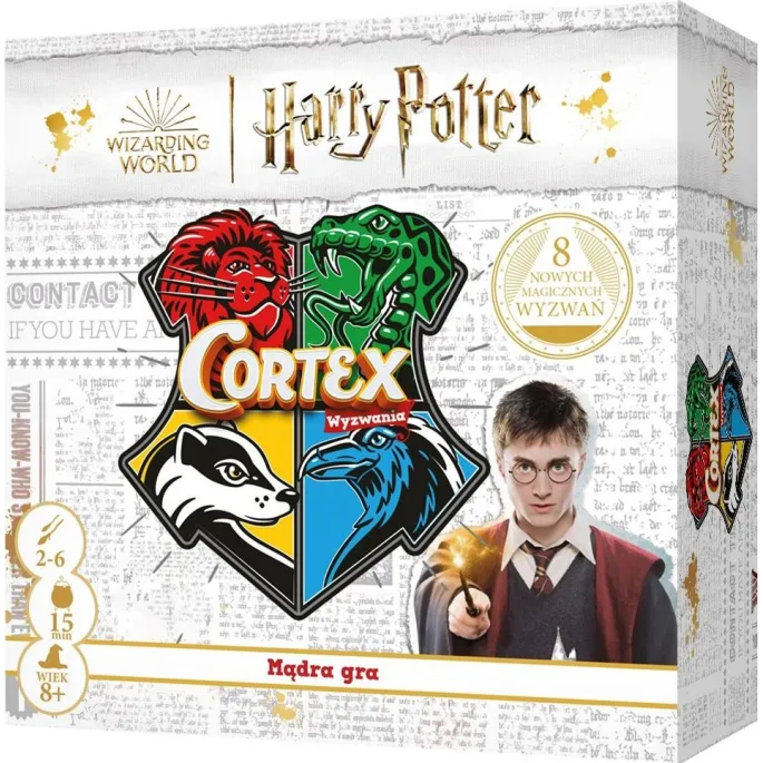 Gra Cortex Harry Potter REBEL z zestawem kart i układanką z herbem Hogwartu