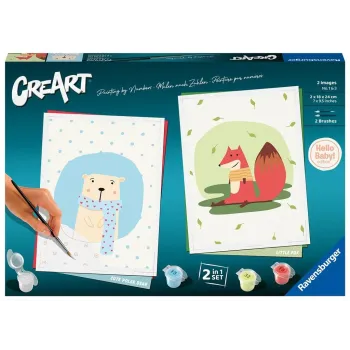 Zestaw CreArt Miś z Liskiem z widocznymi motywami niedźwiedzia i liska