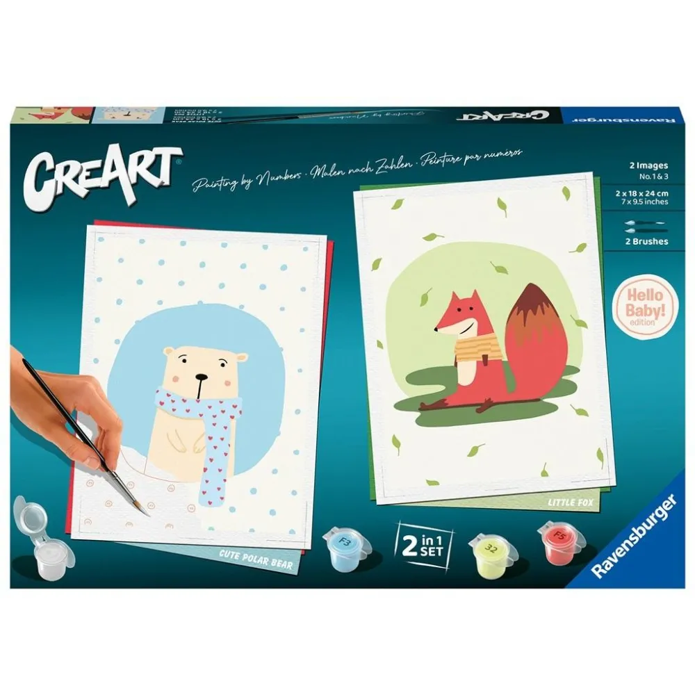 Zestaw CreArt Miś z Liskiem z widocznymi motywami niedźwiedzia i liska