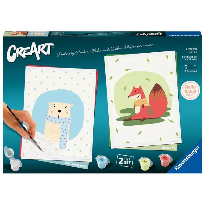 Zestaw CreArt Miś z Liskiem z widocznymi motywami niedźwiedzia i liska