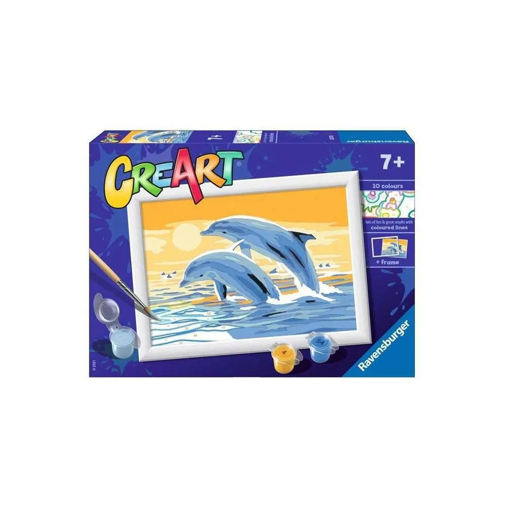 zestaw do malowania po numerach z motywem delfinów dla dzieci