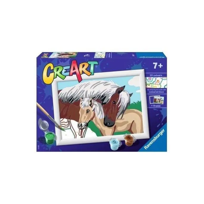 zestaw do malowania koniki dla dzieci z akcesoriami i wzorem do wypełniania